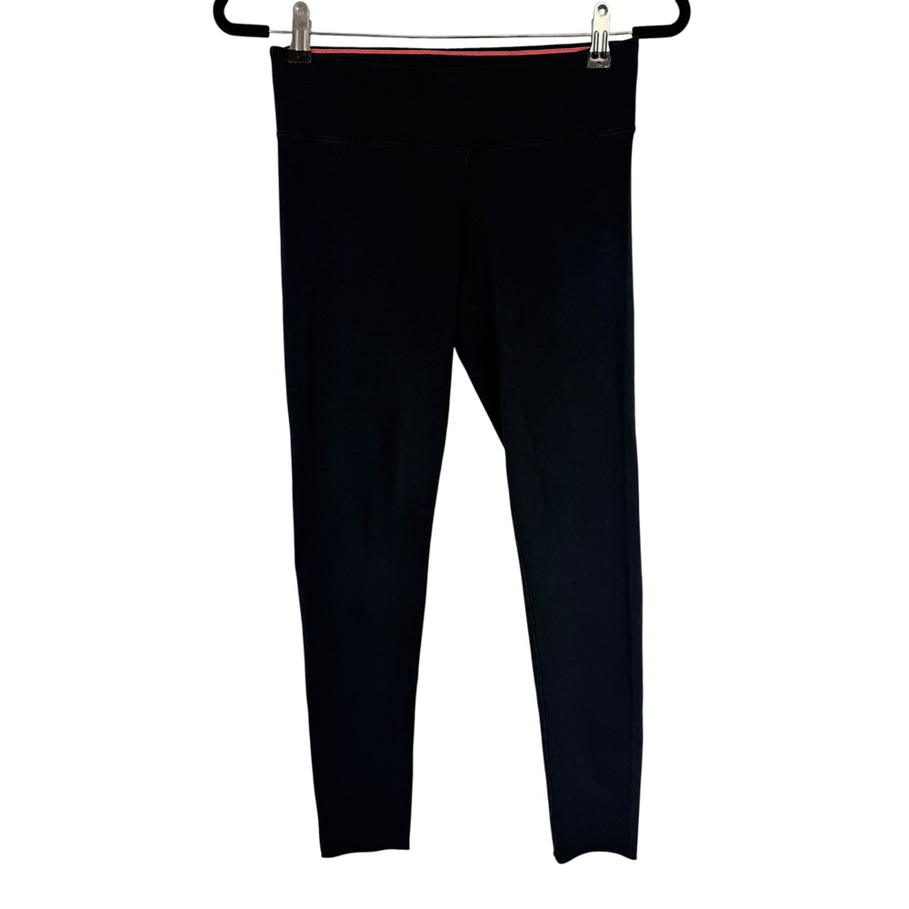 TNA Aritzia Atmosphere High Waisted Leggings Black Neon Pink Logo Small